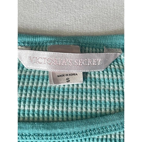 Victoria's Secret T Shirt Sz S Green Long Sleeves Stripes Cotton Night Shirt? - Picture 4 of 10